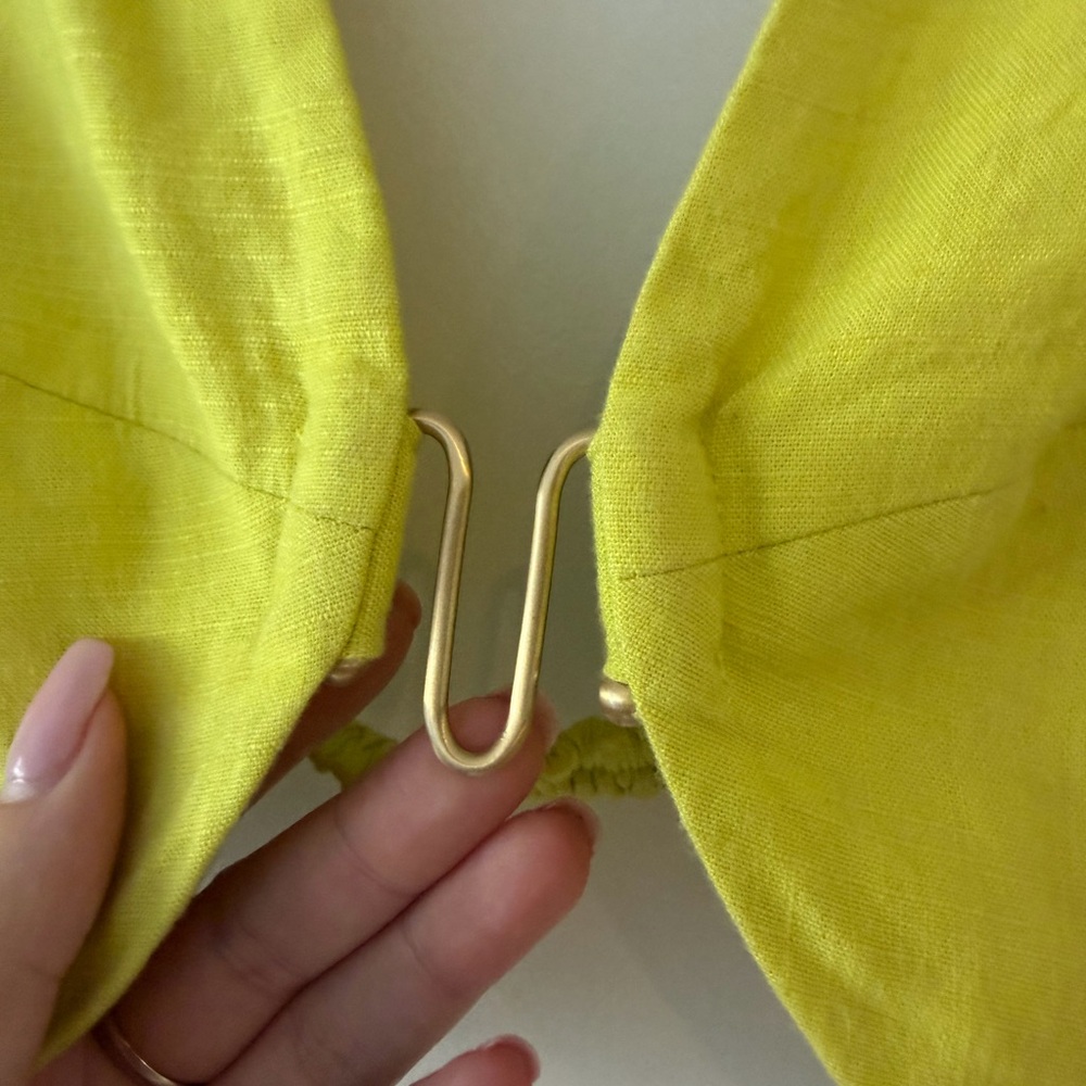 cult gaia Lime Green Cropped Long Sleeve Top - Picture 2 of 7